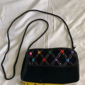 Small Black Velvet Purse